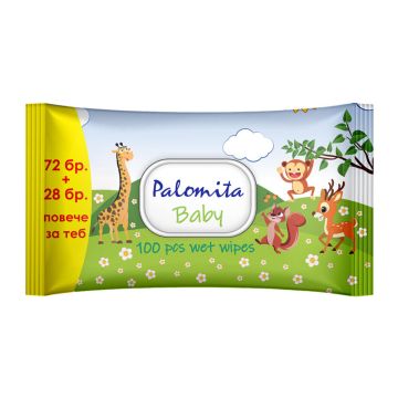 Palomita Baby Мокри кърпи с капак 72+28 бр 