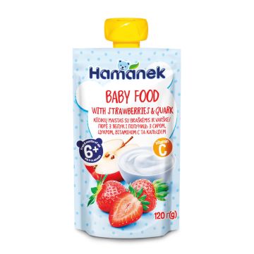 Hamanek Пауч с ягоди и кварк 6М+ 120 г
