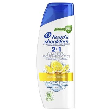 Head & Shoulders 2in1 Citrus Fresh Шампоан с балсам против пърхот за мазна коса 330 мл