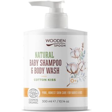 Wooden Spoon Cotton kiss Бебешки шампоан за коса и тяло 300 мл