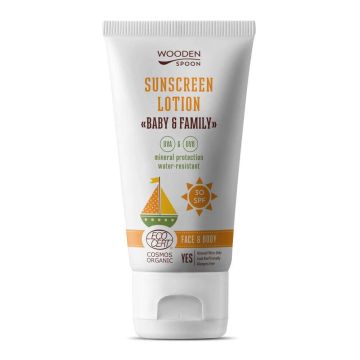 Wooden Spoon  Baby&Family Invisible Zinc Био слънцезащитен лосион SPF30 150 мл