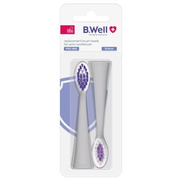 B.Well Sonic PRO-850 Резервна глава за електрическа четка бяла 2 бр