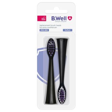 B.Well Sonic PRO-850 Резервна глава за електрическа четка черна 2 бр Комплект