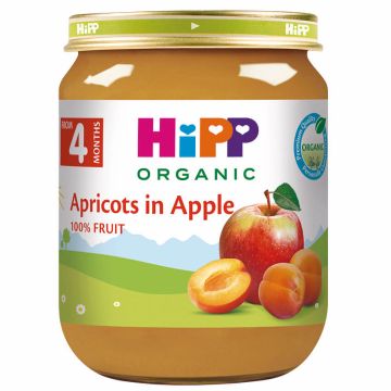 HiPP Био кайсии и ябълки 4М+ 125 г