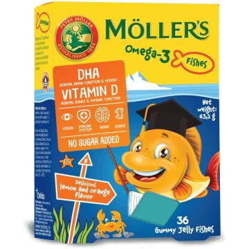 Möller’s Омега-3 желирани рибки с вкус на портокал х 36 броя
