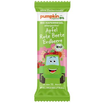 Био барче овес, ябълка, цвекло, ягода Pumpkin kids 12М+ 20 гр.