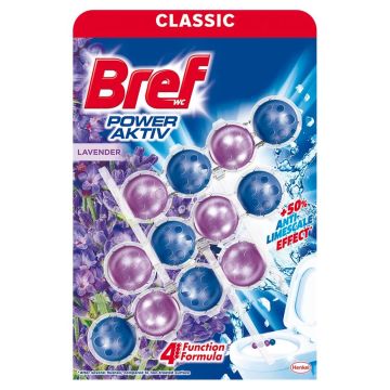 Bref WC Power Active Lavender Ароматизатор за тоалетна лавандула 3 х 50 гр