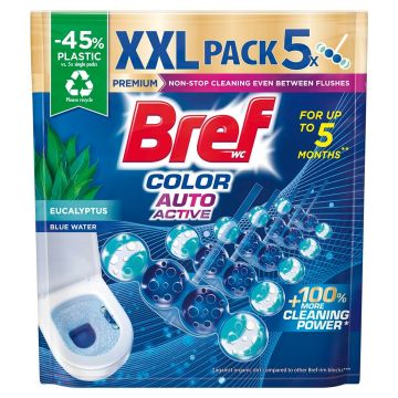 Bref WC Premium Color Aktiv XXL Eucalyptus Ароматизатор за тоалетна 5 х 50 г