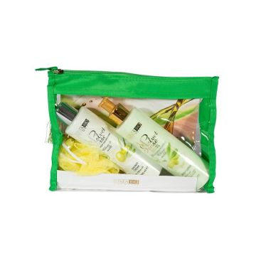 Linea Bio Лосион за тяло маслина 240 мл + Linea Bio Душ гел маслина 240 мл + Подарък: несесер и гъба за баня Комплект
