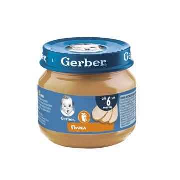 GERBER® Храна за бебета Пуйка пюре от 6-ия месец бурканче 80 гр
