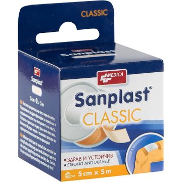 Medica Sanplast Classic Прикрепващ пластир за нормална кожа 5 см/5 м