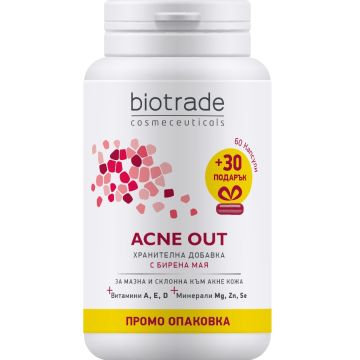 Biotrade Acne Out Акне аут за проблемна кожа с бирена мая х60 + 30 капсули Промо