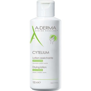 A-Derma Cytelium Подсушаващ лосион за подмокрящи кожни раздразнения на лицето и тялото 100 мл