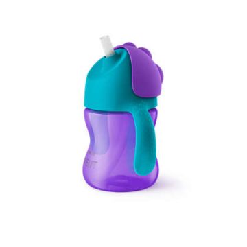 Avent Чаша със сламка лилава 9М+ 200 мл 