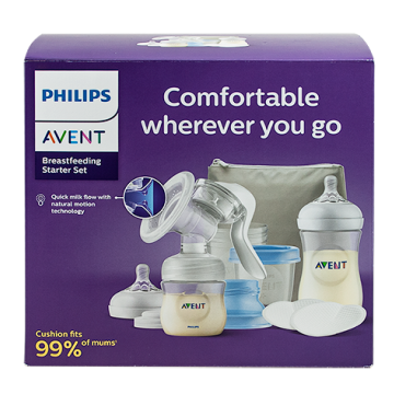 Начален комплект за кърмене с ръчна помпа за кърма Philips Avent Natural Motion  SCF430/16