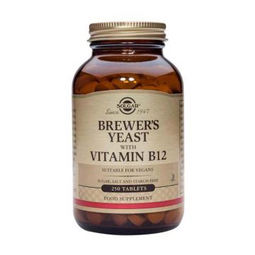 Solgar Brewer's Yeast with Vitamin B12 Бирена мая с Витамин В12 х250 таблетки