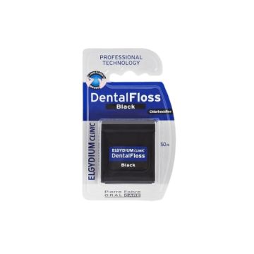 Elgydium Dental Floss Chlorhexidine Black Черен конец за зъби с хлорхексидин 
