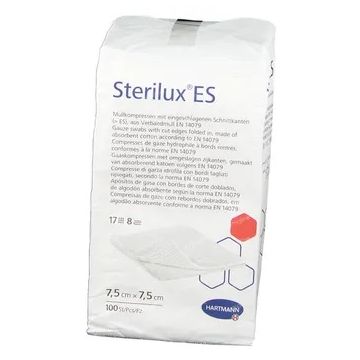 Hartmann Sterilux ES Нестерилен марлен компрес, 8 дипли 7.5 см x 7.5 см x100 бр