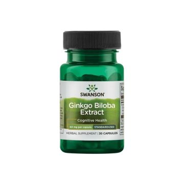Swanson Ginkgo Biloba Extract Гинко билоба екстракт 60 мг х 30 капсули
