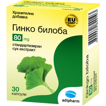 Гинко Билоба за памет и концентрация 80 мг х 30 капсули Adipharm 