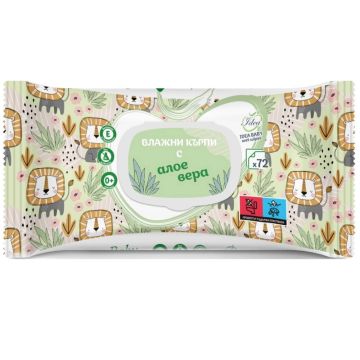 Idea Baby Мокри кърпички Алое вера с капак 0+ 72 бр 