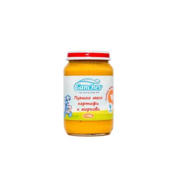 Ganchev Пюре пуешко месо с картофи и моркови 4М+ 190 гр