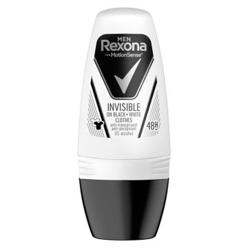 Rexona Men Invisible on Black + White Clothes Рол-он против изпотяване за мъже 50 мл