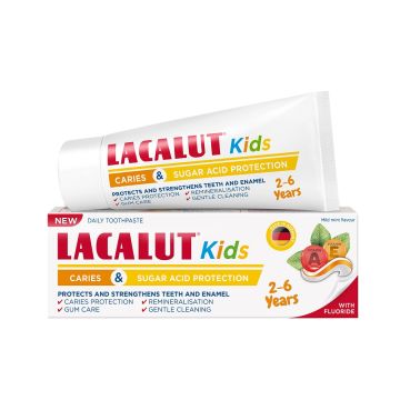 Lacalut Kids Детска паста за зъби против кариес 2-6 г 55 мл