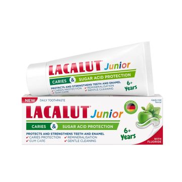 Lacalut Junior Детска паста за зъби против кариес 6+ г 55 мл