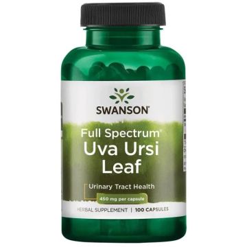 Swanson Full Spectrum Uva Ursi Leaf Лист от Мечо грозде 450 мг х100 капсули