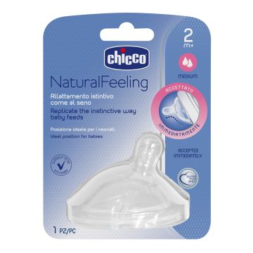 Chicco Natural Feeling биберон 2 капки 2М+ х1 бр