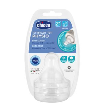 Chicco Physio Физиологичен силиконов биберон 2M+ 0268 2 бр