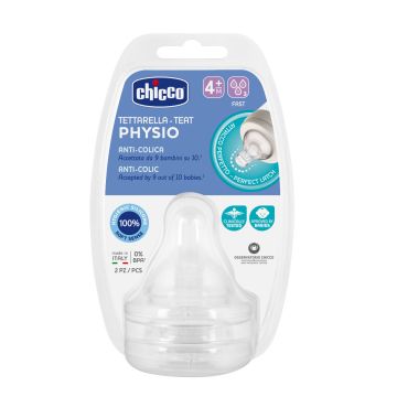 Chicco Physio Физиологичен силиконов биберон 3 капки 4M+ 0269 2 бр