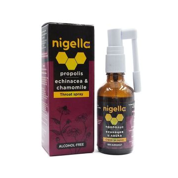 Спрей за гърло с прополис, ехинацея и лайка без алкохол Nigella Lidia Pharma 50 мл