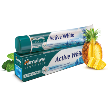 Himalaya Active White Избелваща гел-паста без флуорид 75 мл