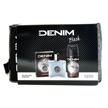 Denim Black Лосион за след бръснене 100 мл + Denim Black Дезодорант спрей за мъже 150 мл + Несесер Комплект 