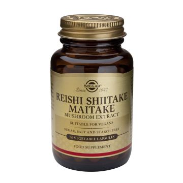 Solgar Reishi, Shiitake, Maitake Mushroom Extract Гъби за висок имунитет х50 капсули