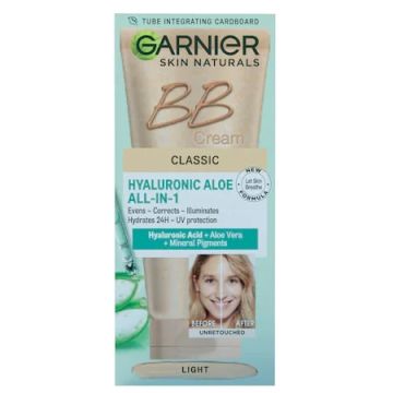 Garnier Skin Naturals Hyaluronic Aloe Classic BB Крем за лице с хиалурон и алое вера със светъл нюанс SPF15 50 мл