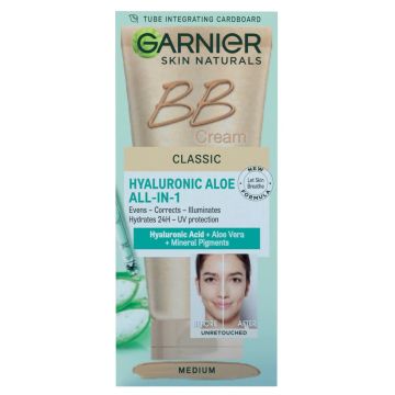 Garnier Skin Naturals Hyaluronic Aloe Classic BB Крем за лице с хиалурон и алое вера със среден нюанс SPF15 50 мл