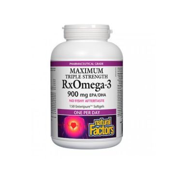 Natural Factors Maximum Triple Strength Rx Omega 3 поддържа сърдечно-съдовото здраве 900 мг х 150 софтгел капсули