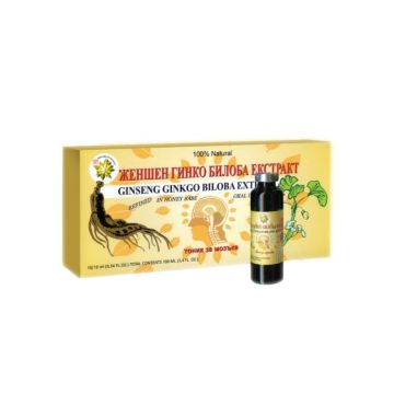Ginseng Ginko Biloba Extract Женшен с Гинко Билоба флакон х10 бр