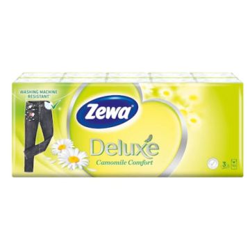 Zewa Deluxe Camomile Comfort Носни кърпи 3 пласта пакет x 10 бр