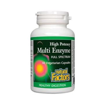Natural Factors Multi Enzyme Пълен спектър храносмилателни ензими х 60 капсули