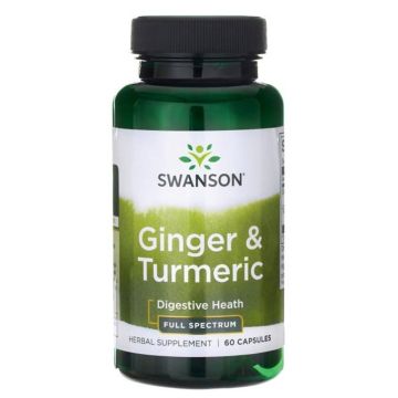 Swanson Ginger and Turmeric Джинджифил и куркума х 60 капсули