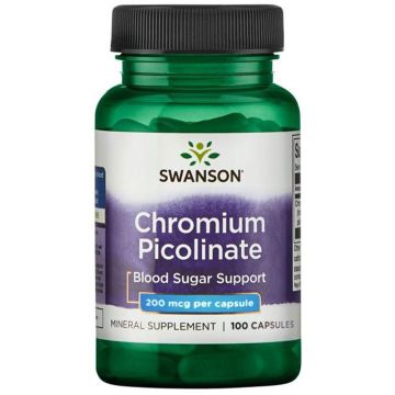 Swanson Chromium Picolinate Хром Пиколинат 200 мкг х 100 капсули
