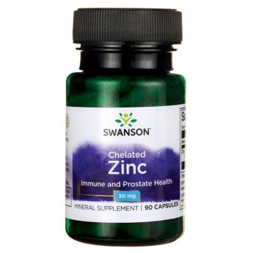 Swanson Chelated Zinc Хелатиран цинк 30 мг х 90 капсули