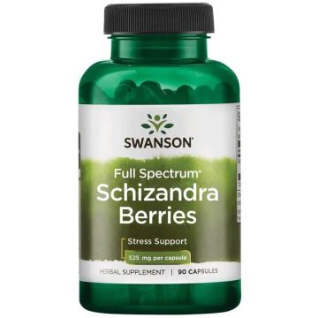 Swanson Full Spectrum Schizandra Пълен спектър плодове от Шизандра 525 мг 90 капсули
