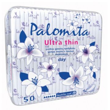 Palomita Ultra Thin Дневни дамски превръзки, памук, с крилца 50 бр