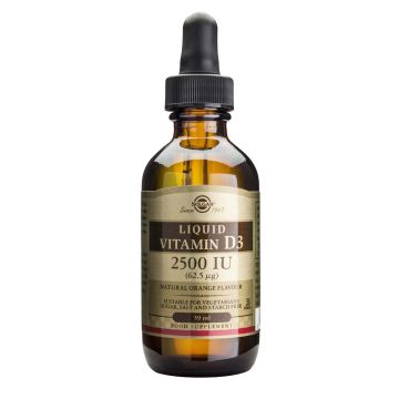 Solgar Vitamin D3 Liquid Витамин D3 течен за здрави кости и имунитет 2500IU 59 мл