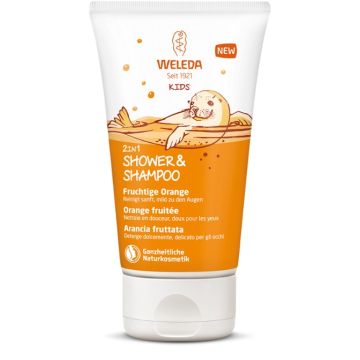Weleda Kids Детски душ-гел и шампоан 2в1 с портокал 150 мл
